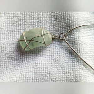 Silver sea glass necklace